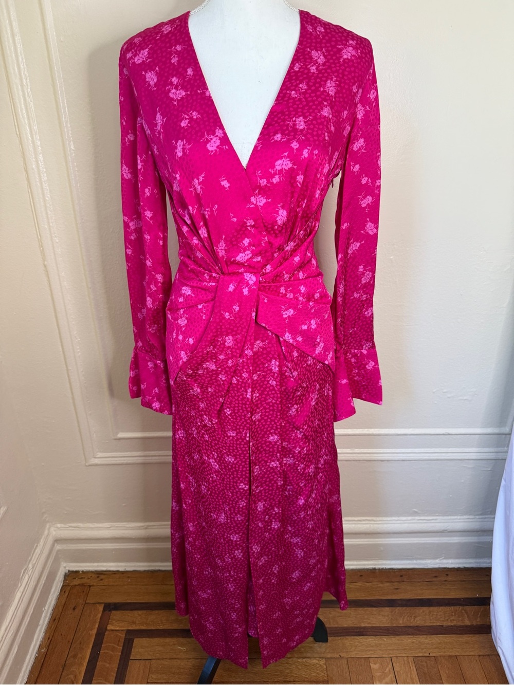 Designer Acler Wetherby Fuschia Maxi Summer Party Evening Dress